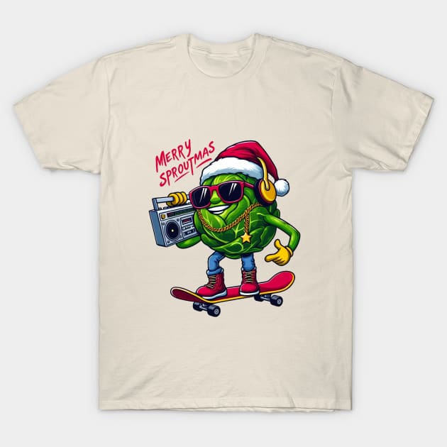 Christmas Brussels Sprouts T-Shirt by BukovskyART